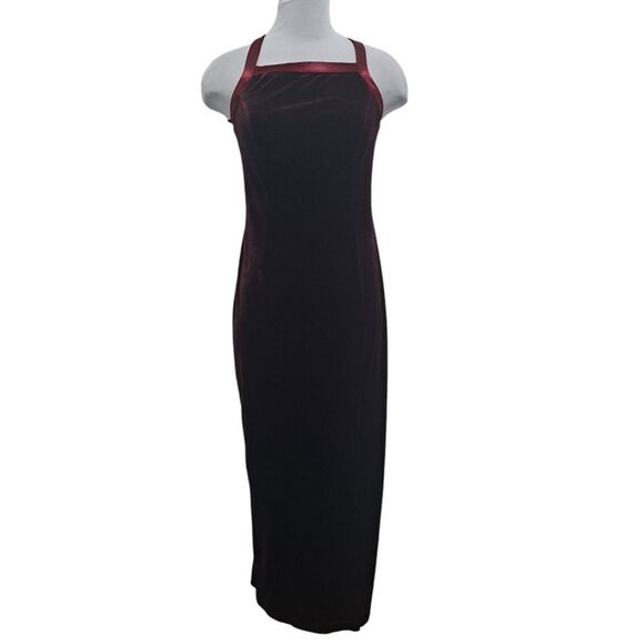 Vintage CDC Whimsigoth Velvet Fairy Goth Bodycon Front Slit Y2K Size 4 Burgundy - Picture 1 of 13